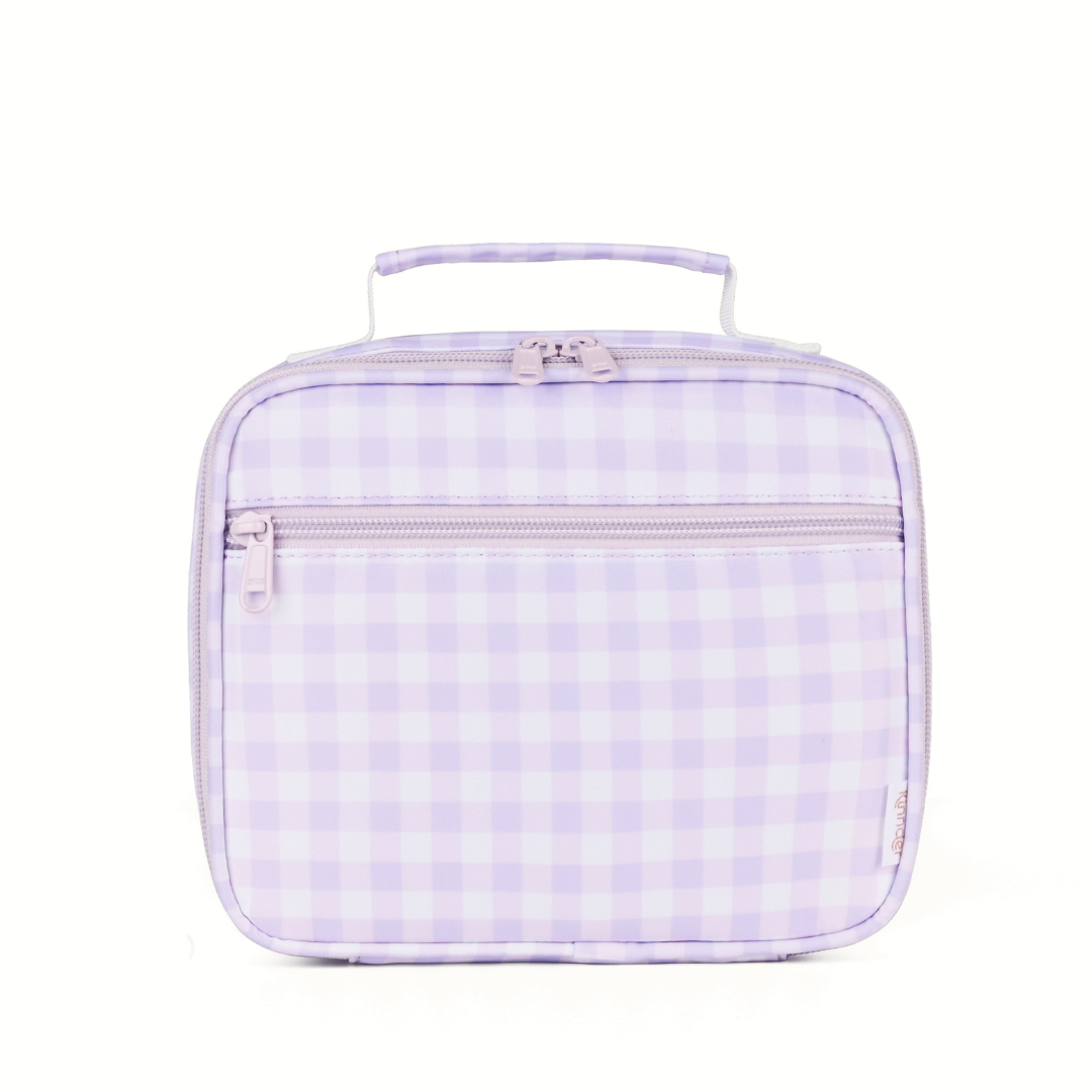 Lilac Gingham Insulated Lunch Bag - Mini