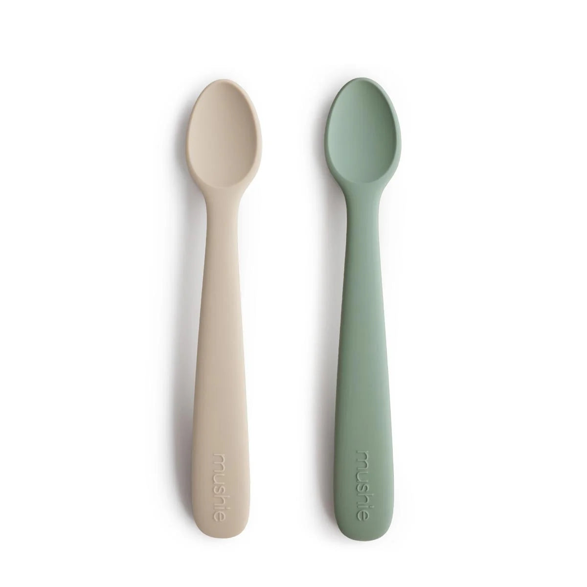 Silicone Starting Solids Feeding Spoon - Cambridge Blue & Sand