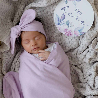 Baby Jersey Wrap Set - Lilac