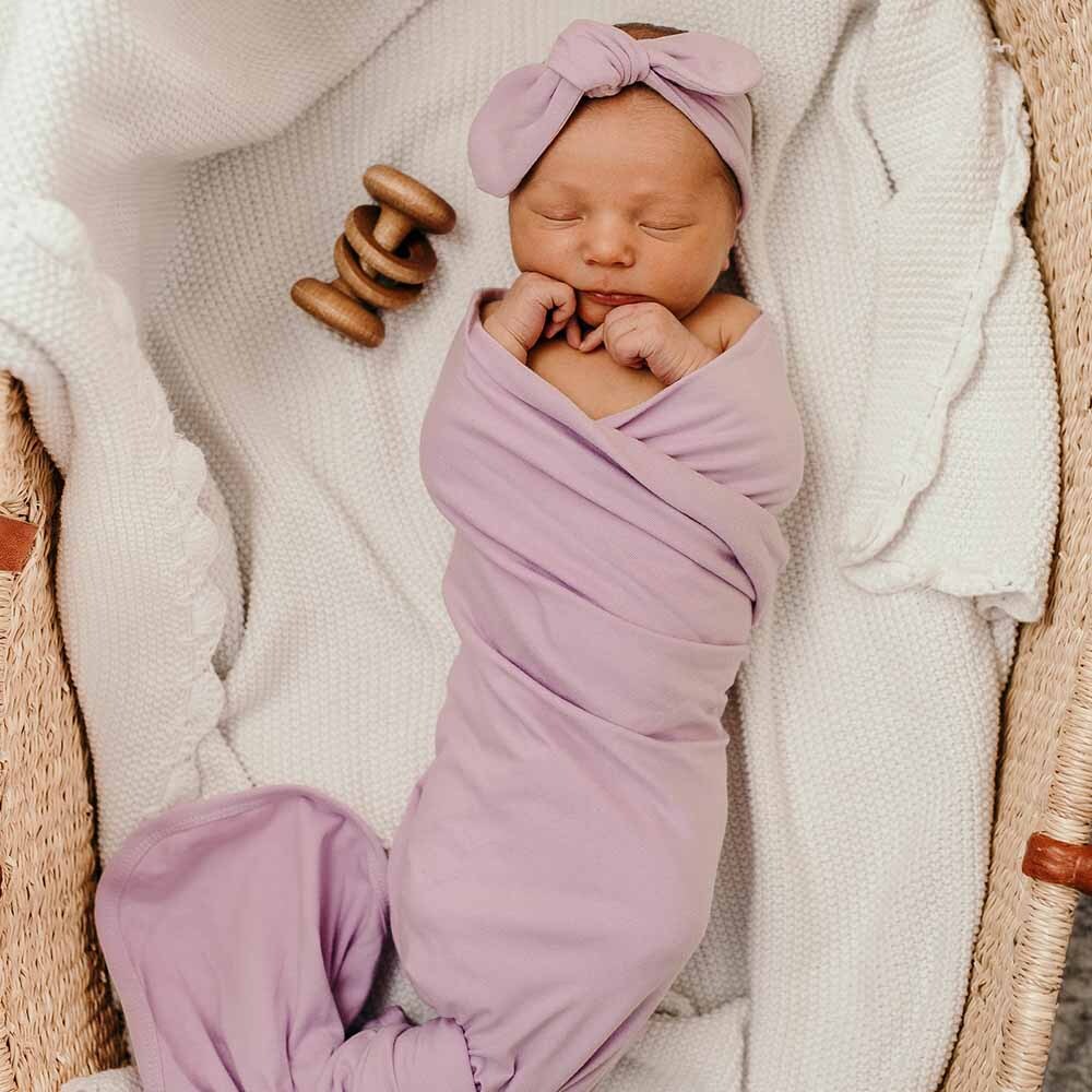 Baby Jersey Wrap Set - Lilac