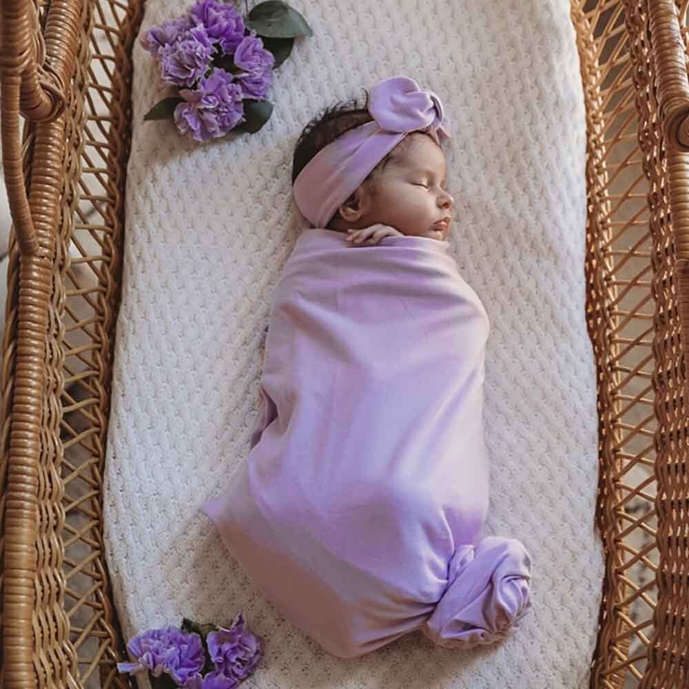 Baby Jersey Wrap Set - Lilac