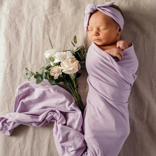 Baby Jersey Wrap Set - Lilac