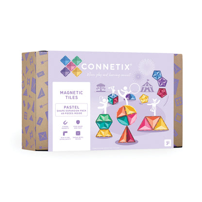 Magnetic Tiles - 48 pc Pastel Shape Expansion Pack