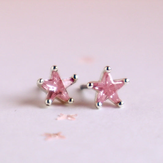 Earrings - Pink Starry with Christmas Tree Box