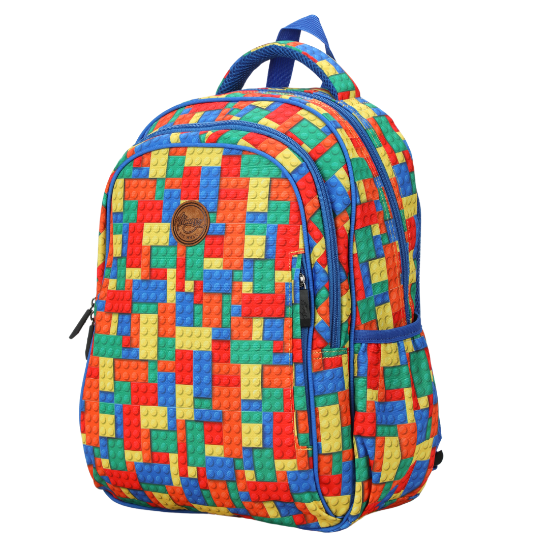 Midsize Kids Backpack - Bricks