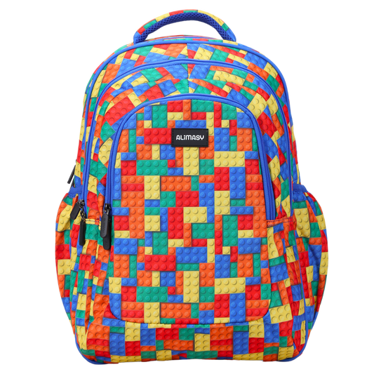 Large School Backpack - Bricks