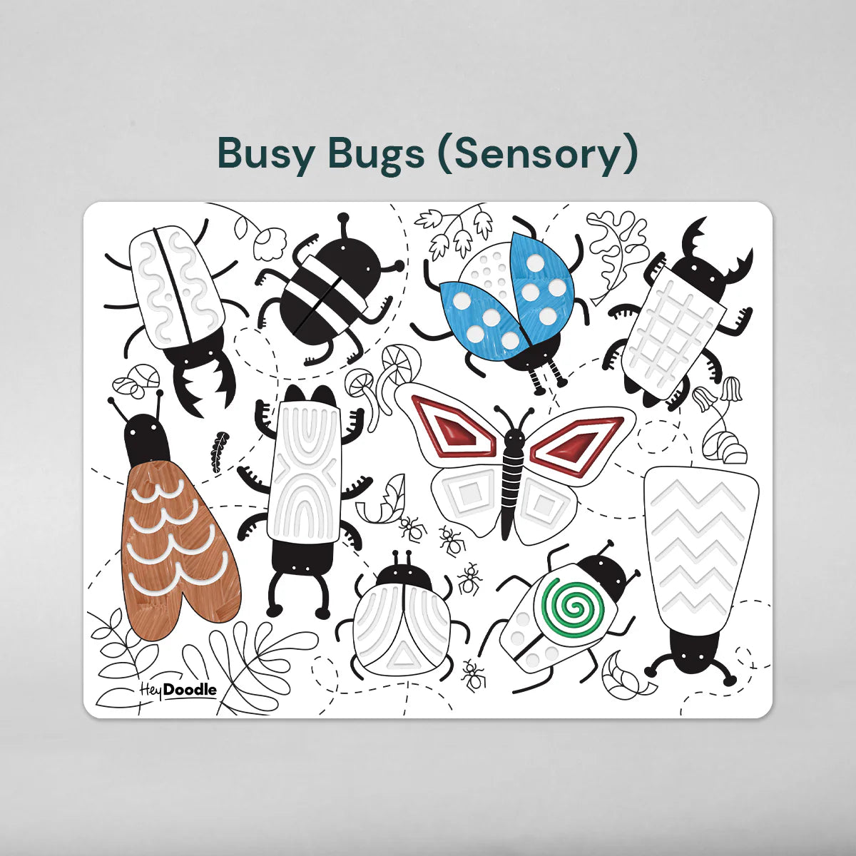 Wipeable Sensory Mat - Busy Bugs