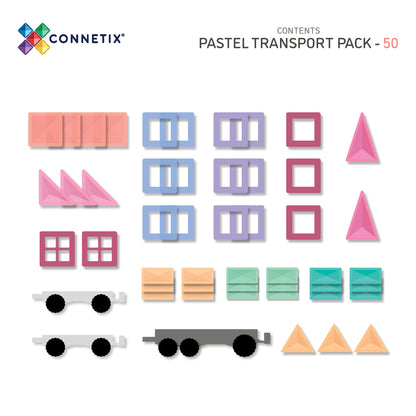 Magnetic Tiles - 50pc Pastel Transport Pack