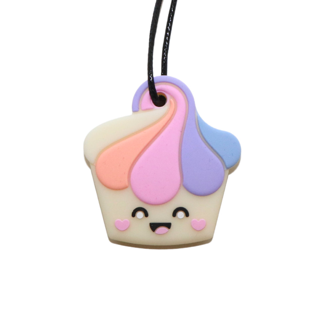 Chew Pendant - Cupcake - Multi colours