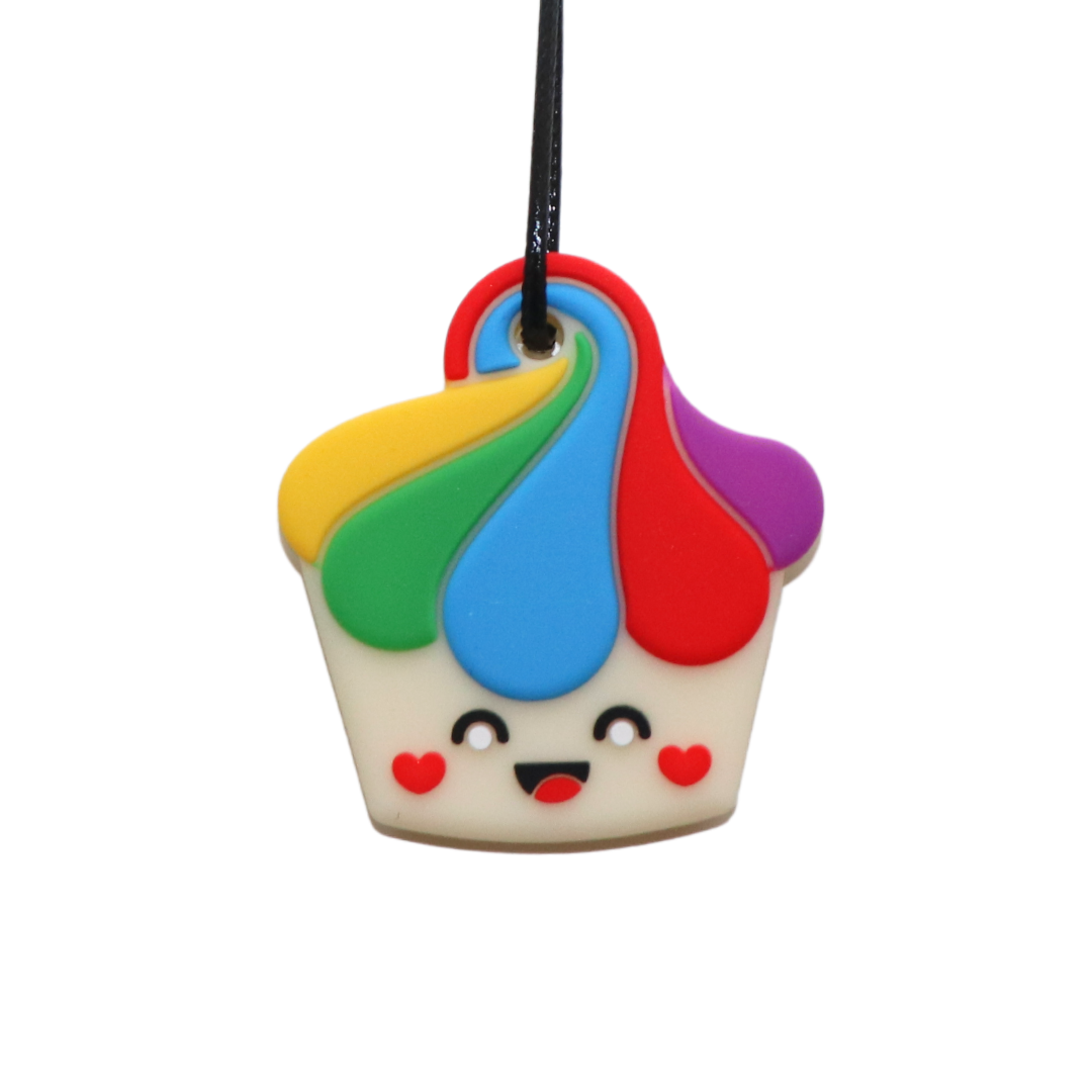 Chew Pendant - Cupcake - Multi colours