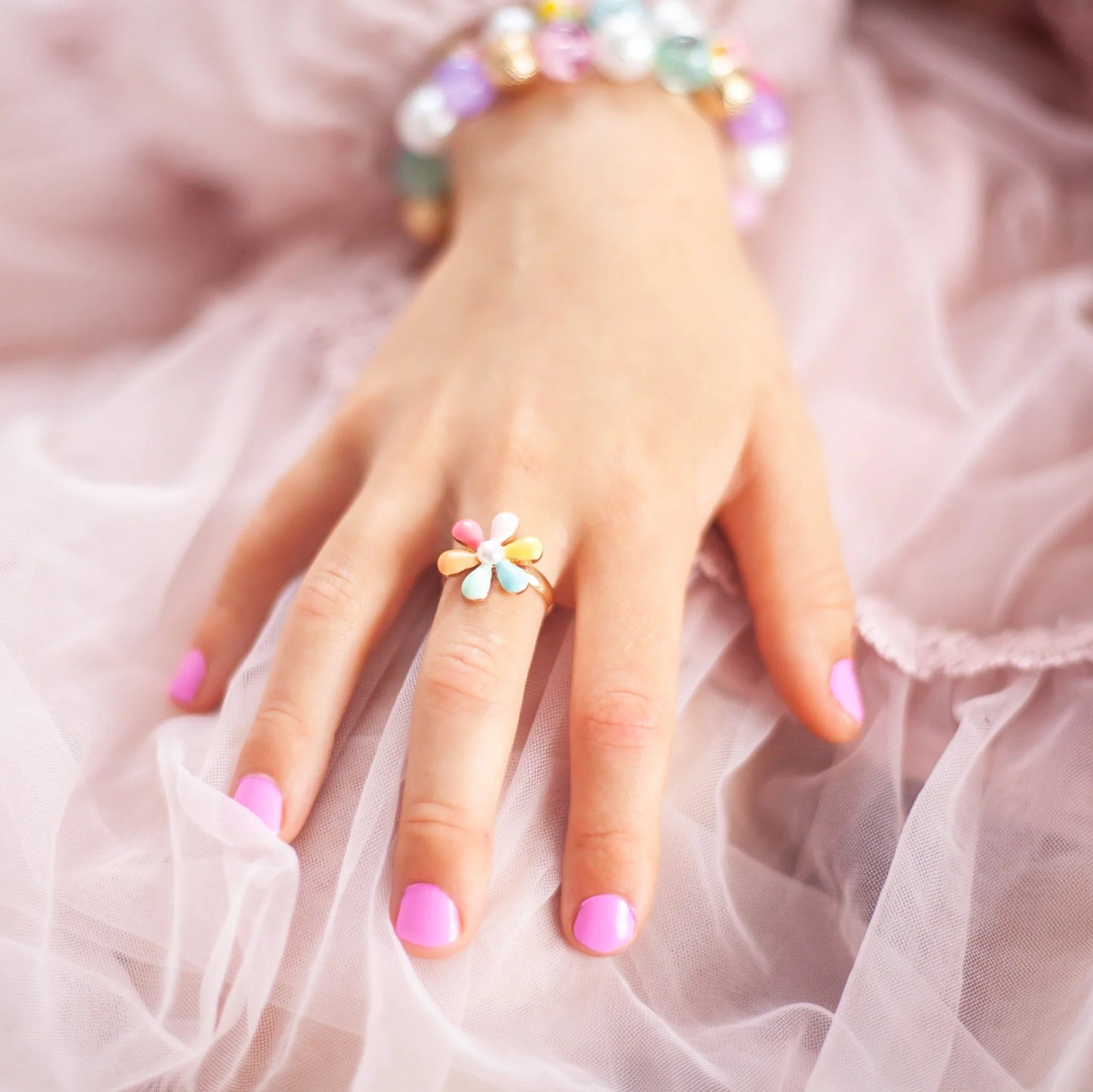 Ring - Rainbow Petal Flower