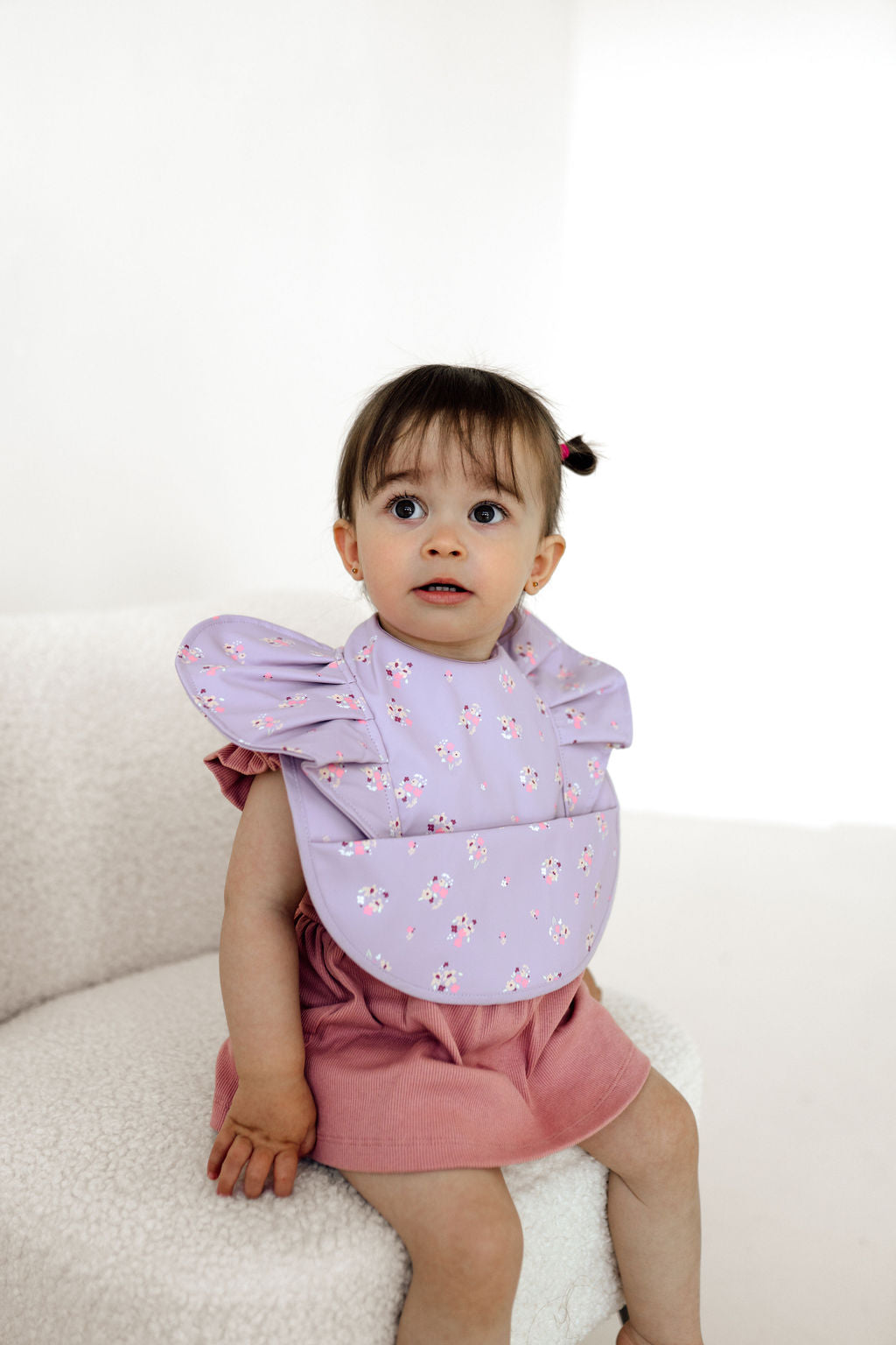 Snuggle Bib Waterproof - Lilac Bloom Frill