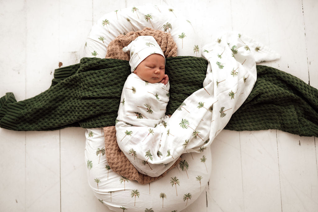 Muslin Wrap - Green Palm