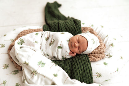 Muslin Wrap - Green Palm