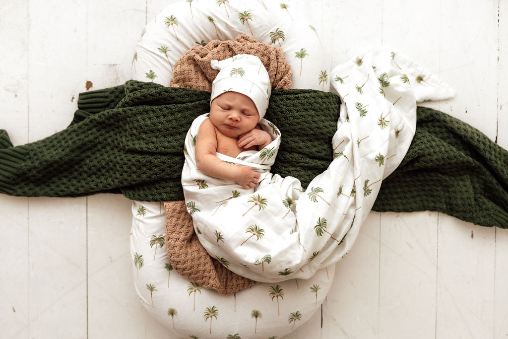 Muslin Wrap - Green Palm