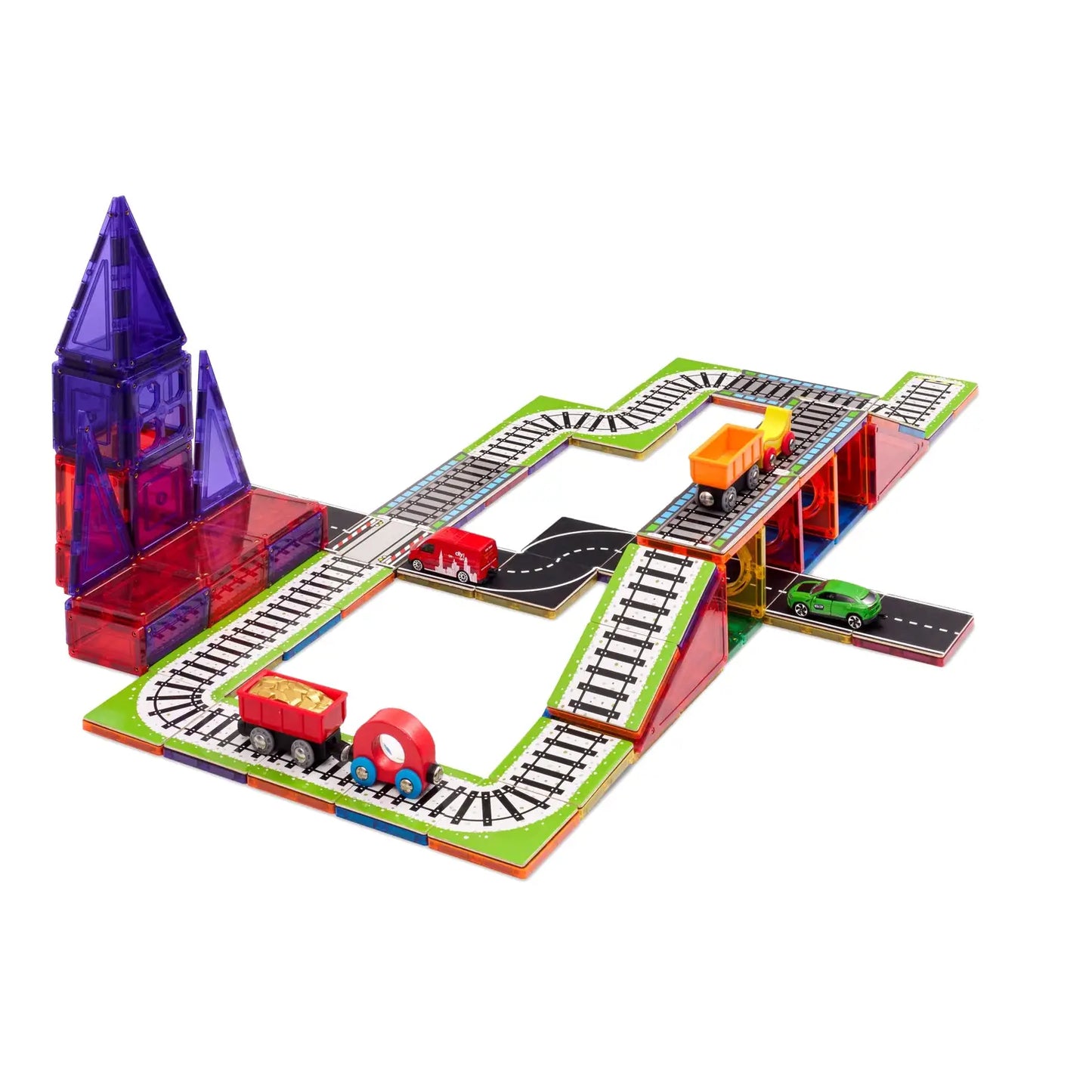 Magnetic Tile Topper - Train Track Pack (36 Piece)