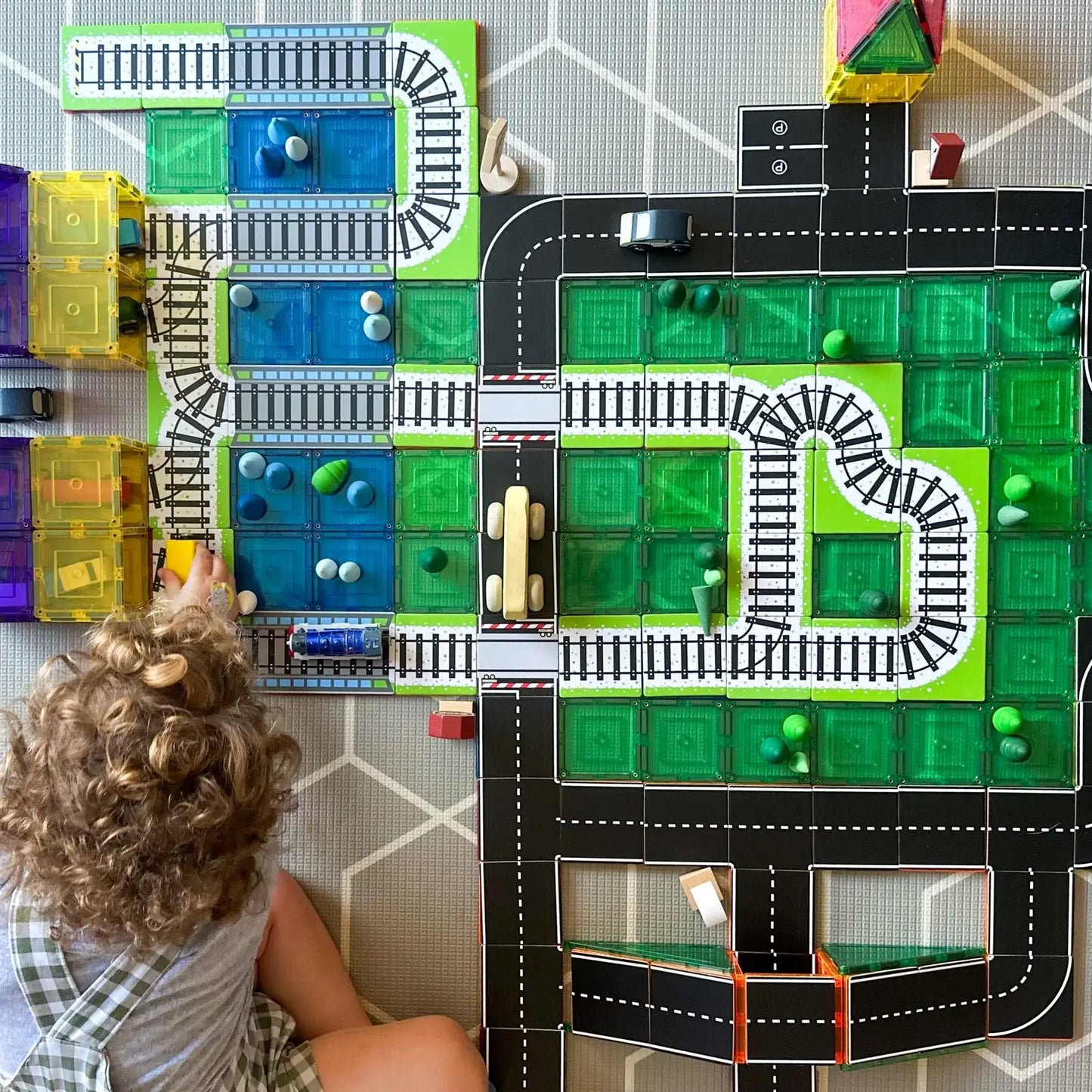 Magnetic Tile Topper - Train Track Pack (36 Piece)