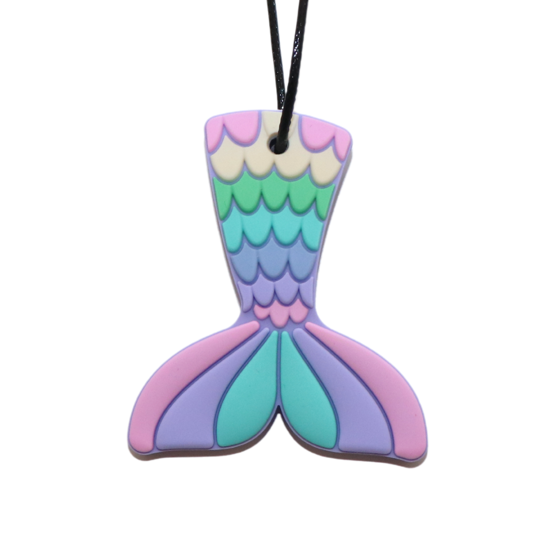 Chew Pendant - Mermaid Tail - Multi colours