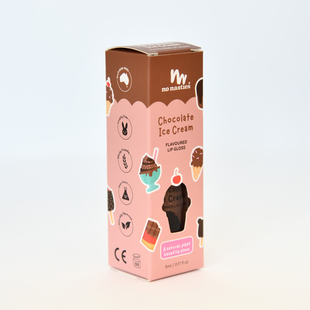 Scented Natural Lip Gloss - Chocolate Ice Cream - Shimmer Tan