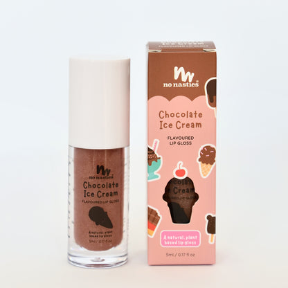 Scented Natural Lip Gloss - Chocolate Ice Cream - Shimmer Tan