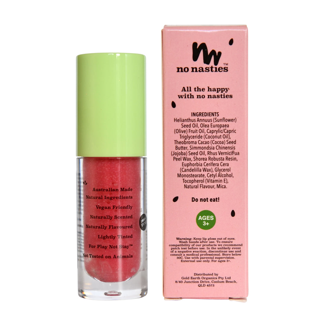 Scented Natural Lip Gloss - Watermelon - Bright Watermelon Pink