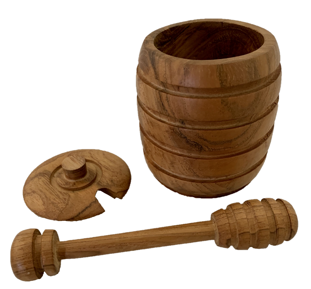 Teak Honey Pot