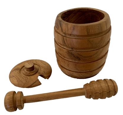 Teak Honey Pot