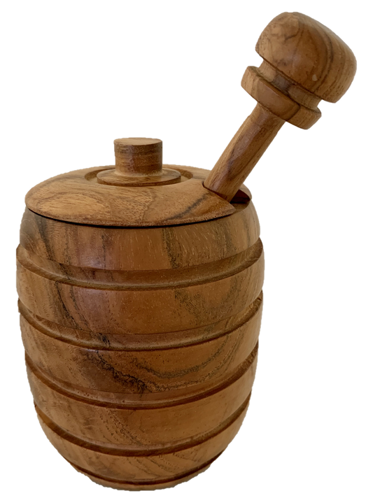 Teak Honey Pot