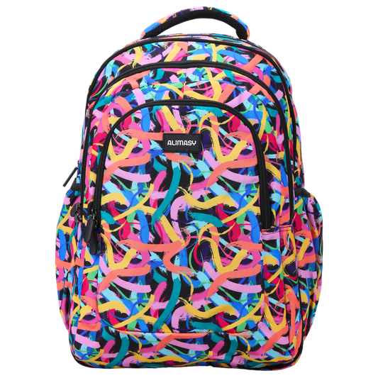 Large School Backpack - Paint Swirls