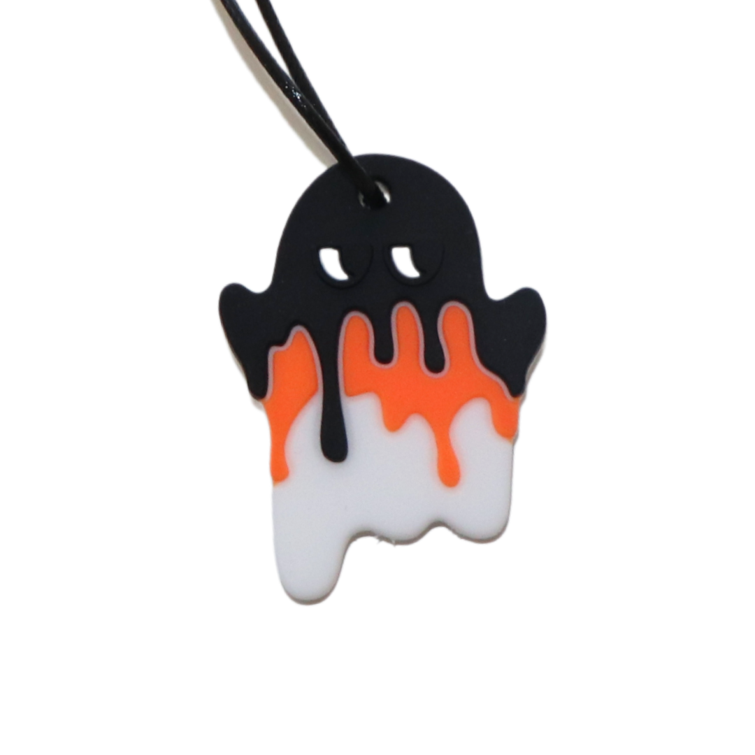 Chew Pendant - Spooky Ghost - Multi colours