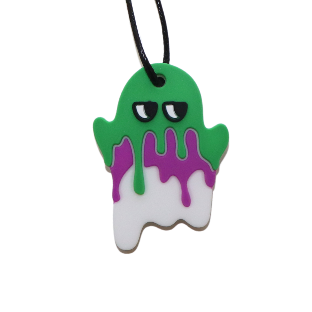 Chew Pendant - Spooky Ghost - Multi colours