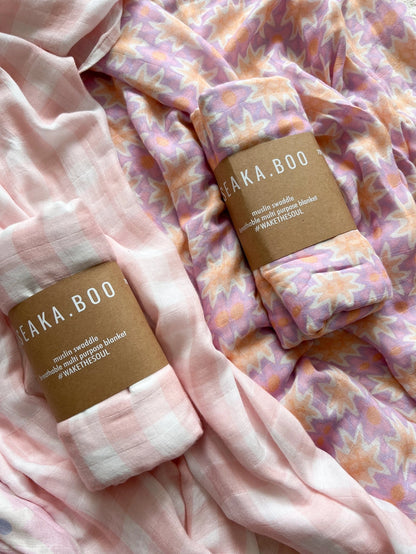 Organic Bamboo Cotton Baby Swaddle/Wrap - Tara Star