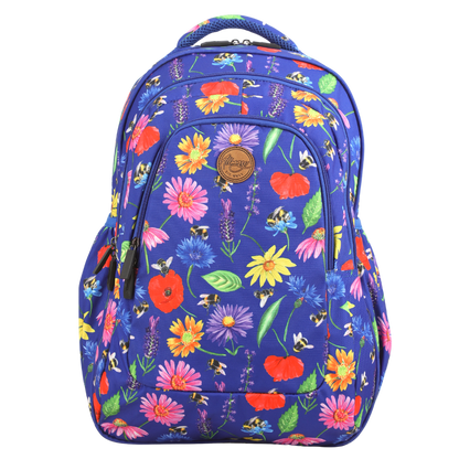 Large School Backpack - Bees & Wildflowers