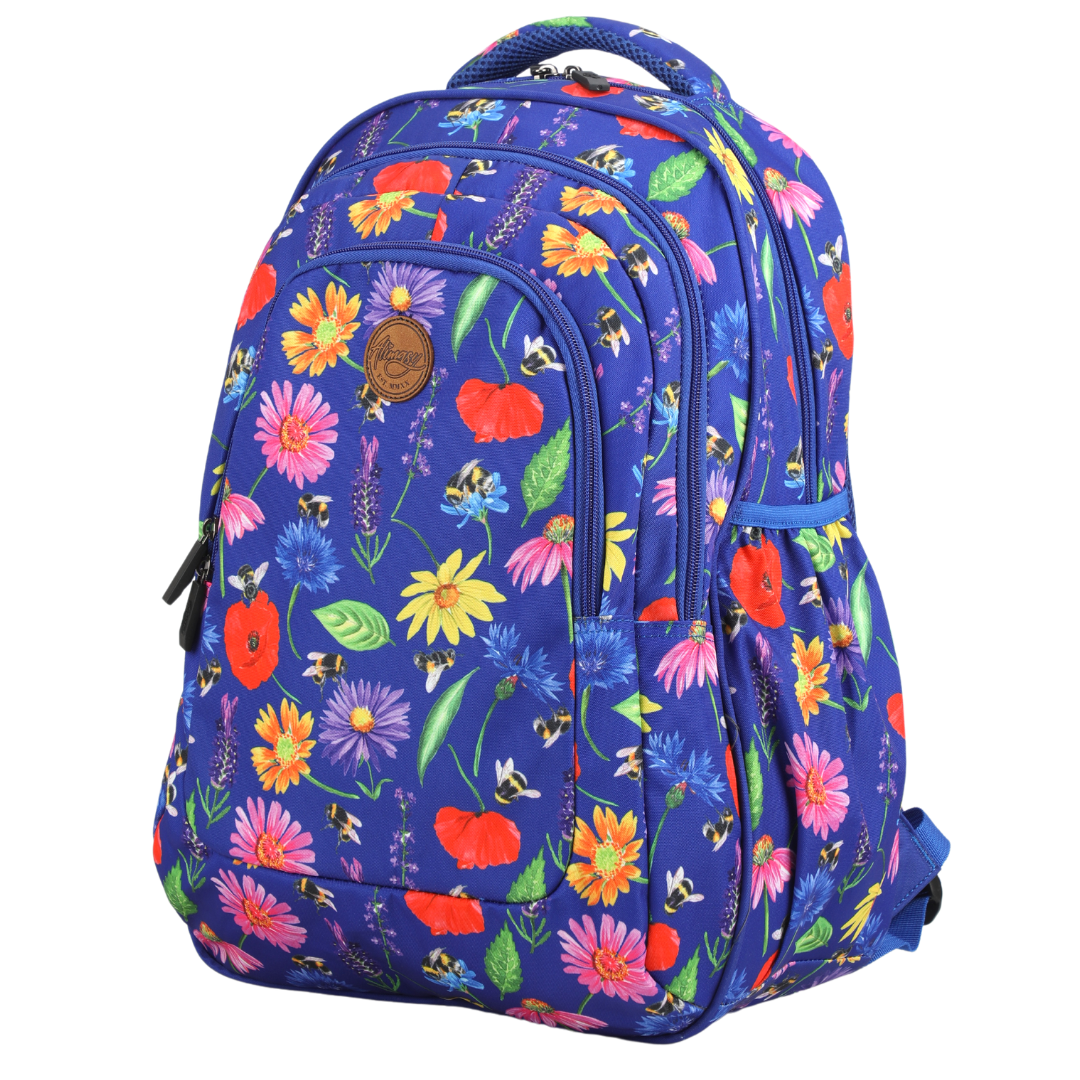 Large School Backpack - Bees & Wildflowers