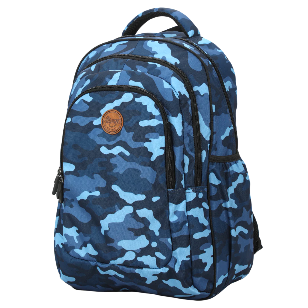 Large School Backpack - Blue Camouflage