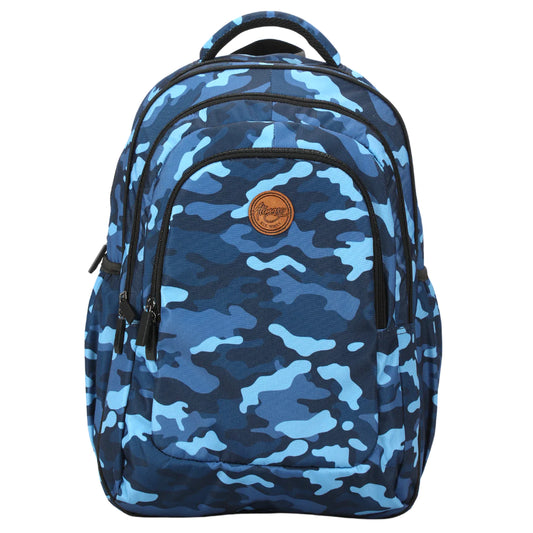 Large School Backpack - Blue Camouflage