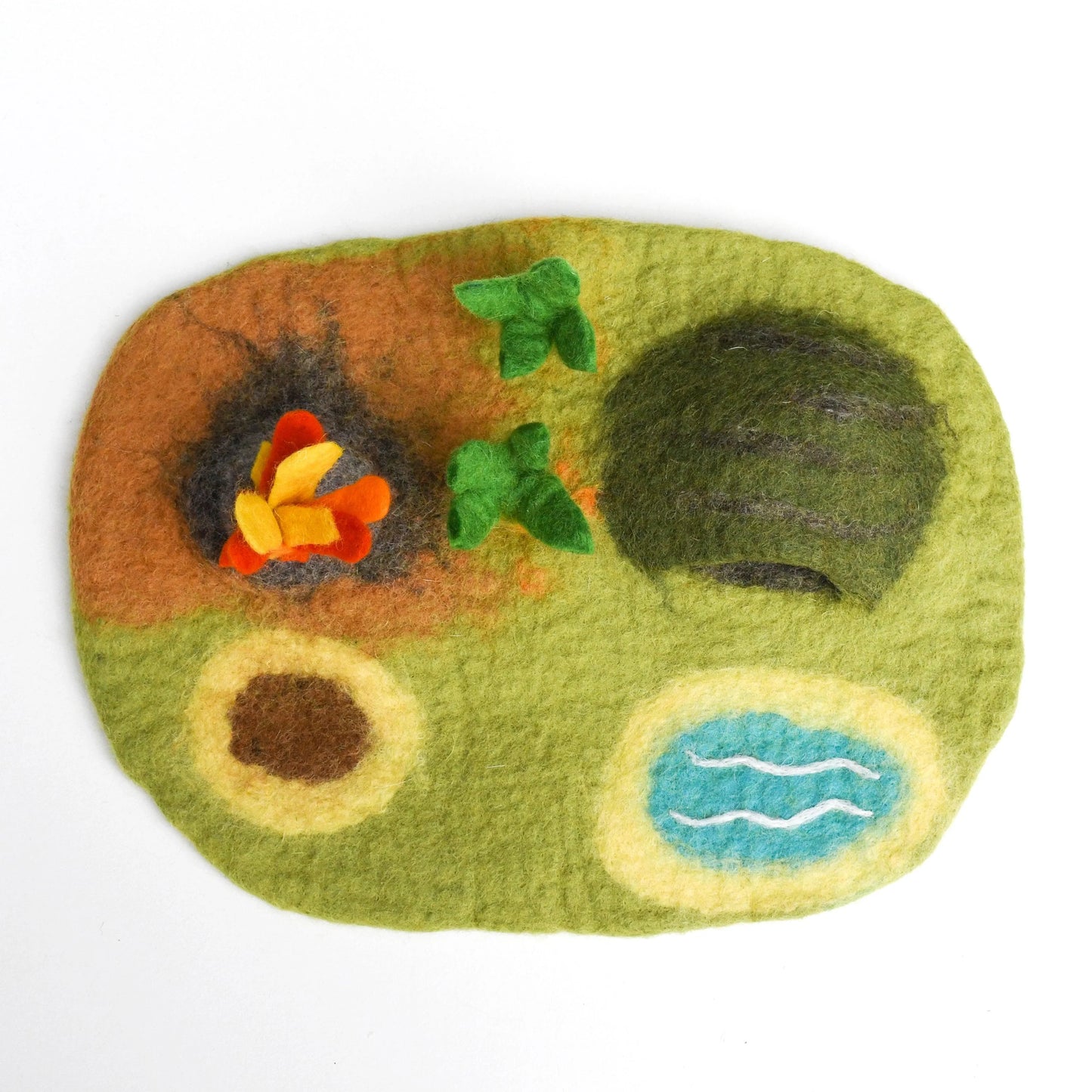 Small Dinosaur Land Felt Play Mat Playscape