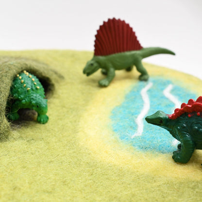 Small Dinosaur Land Felt Play Mat Playscape