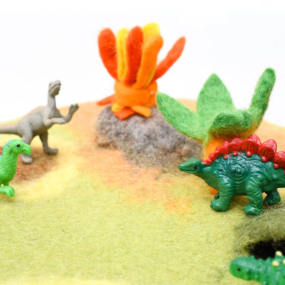 Small Dinosaur Land Felt Play Mat Playscape