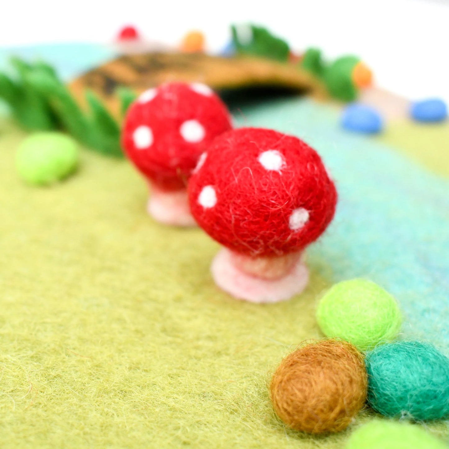 Felt Fairy River and Bridge Play Mat Playscape