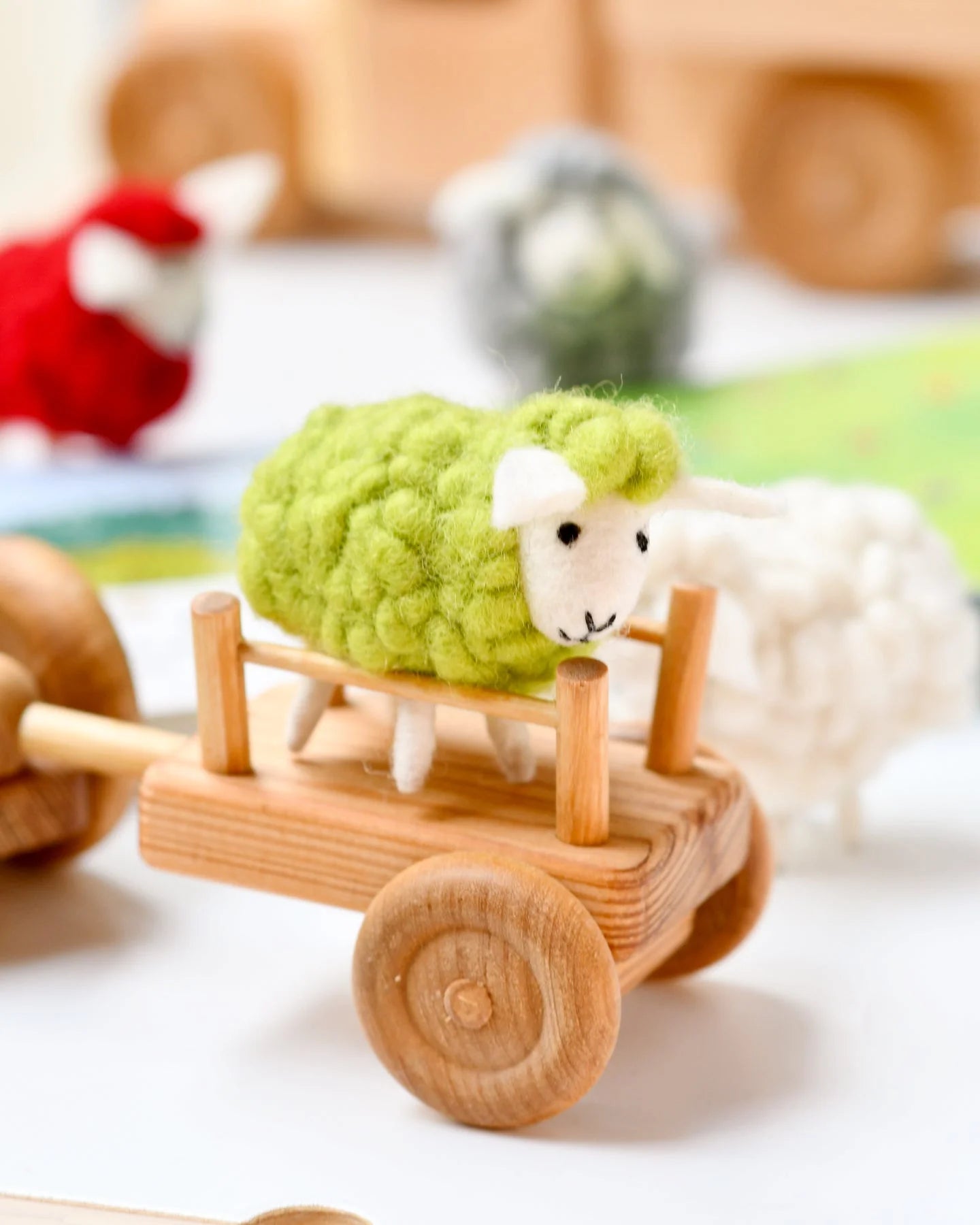 Felt Green Sheep