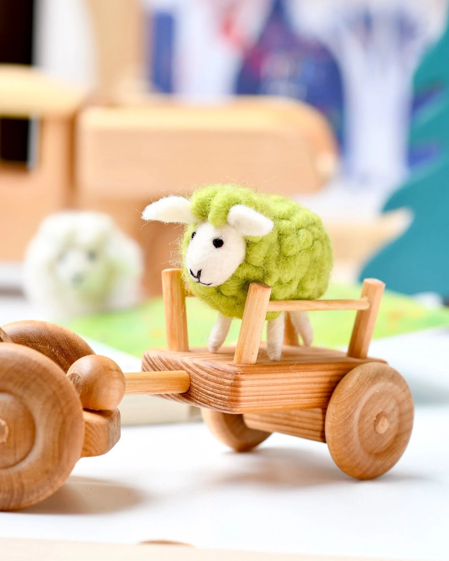 Felt Green Sheep