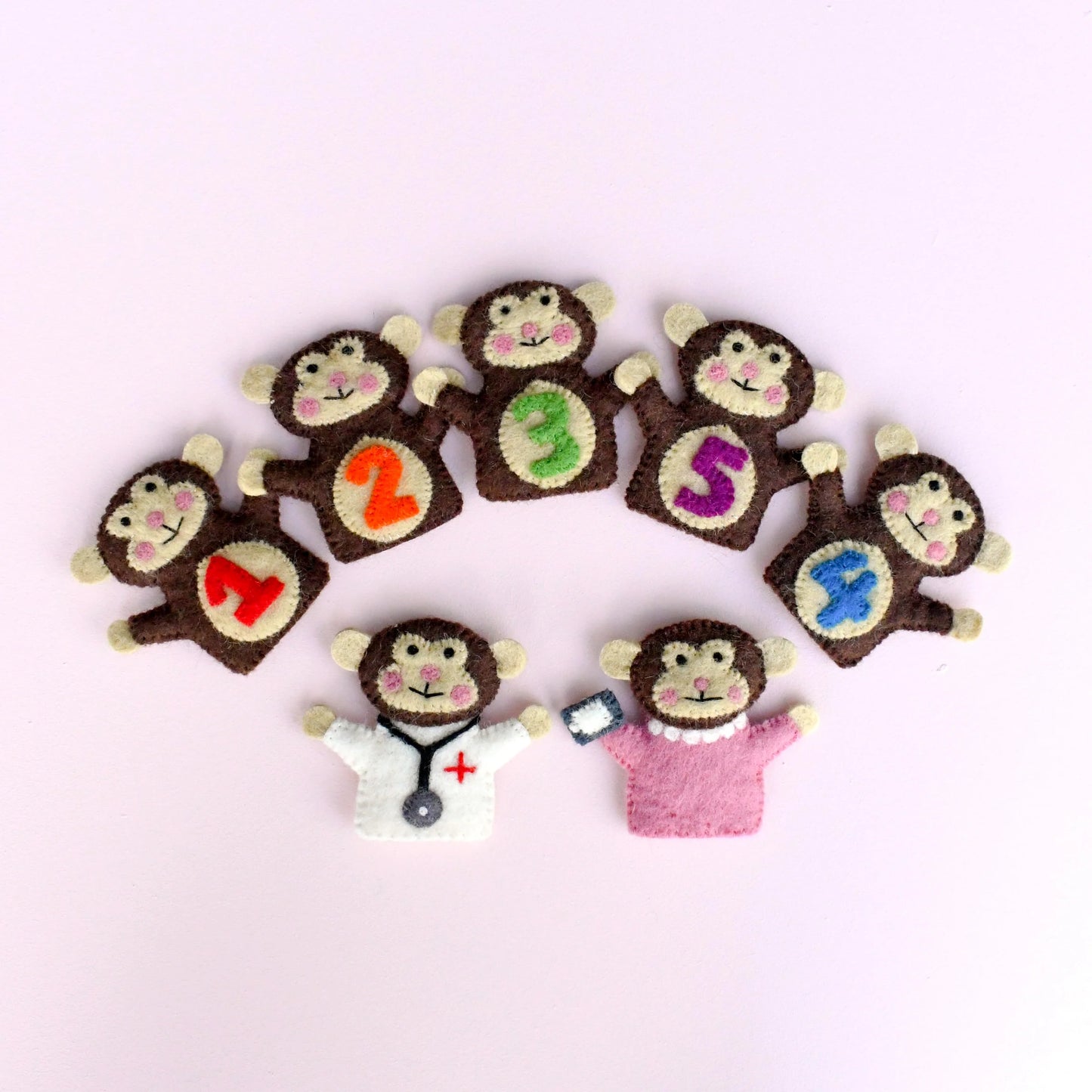 Finger Puppet Set - 5 Little Monkeys