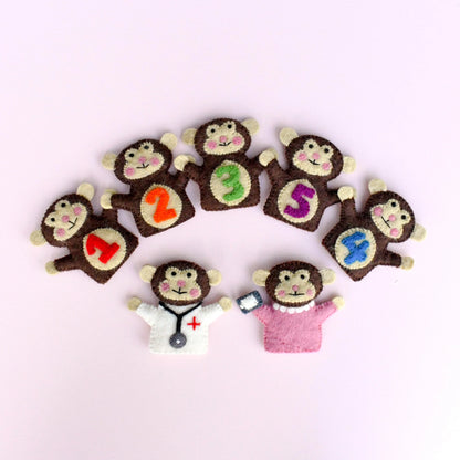 Finger Puppet Set - 5 Little Monkeys