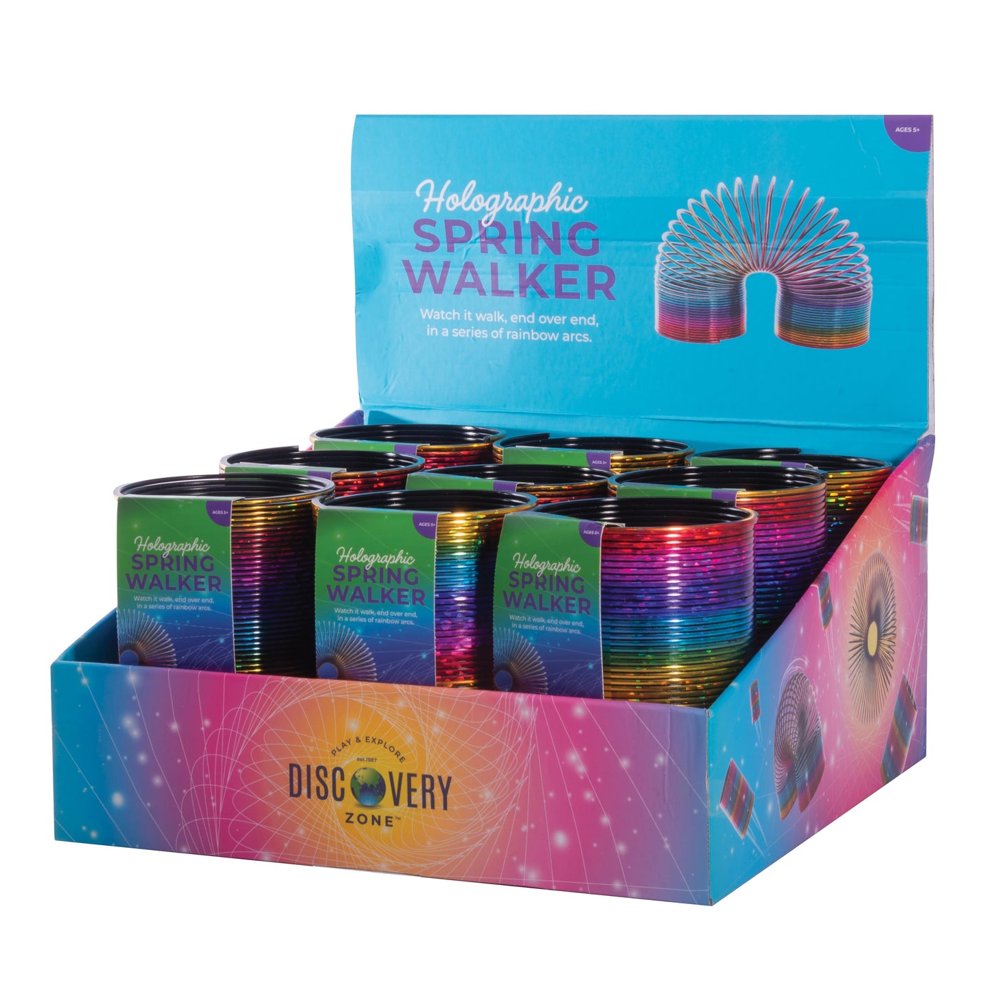 Holographic Spring Walker - Rainbow Slinky