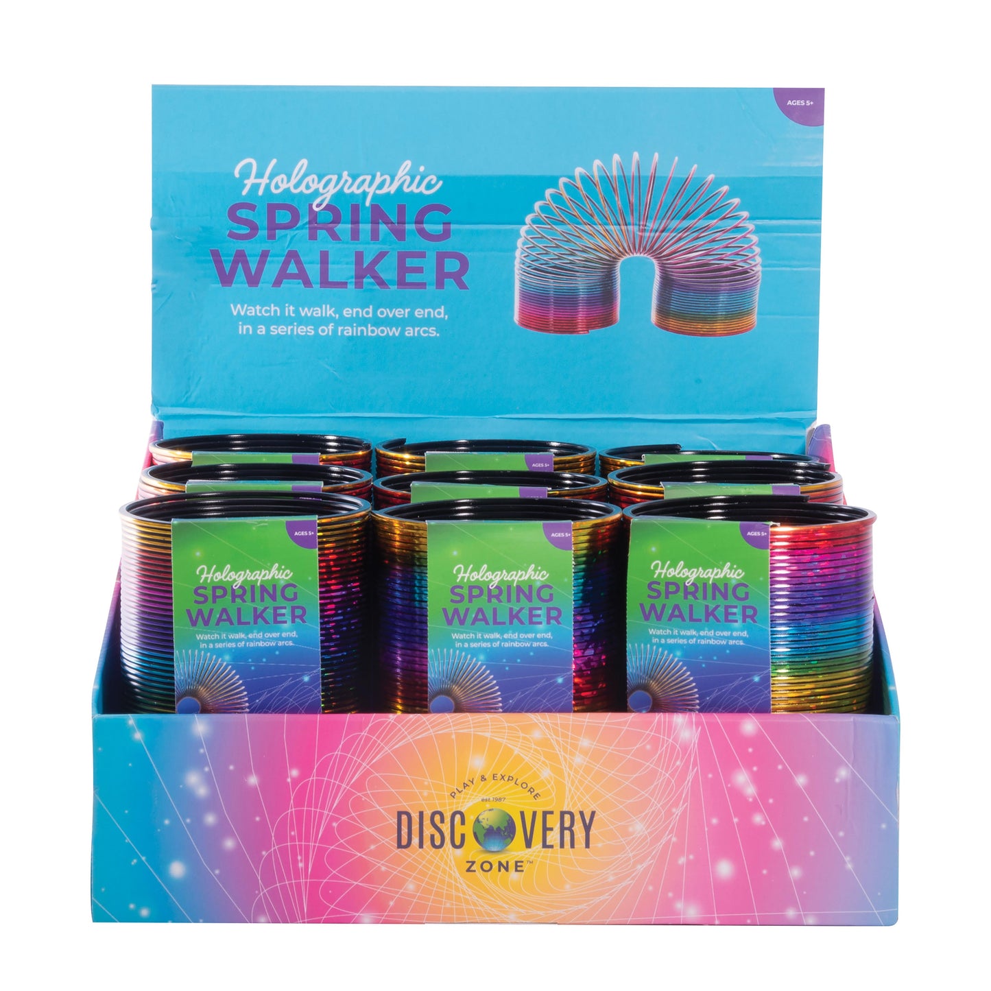 Holographic Spring Walker - Rainbow Slinky