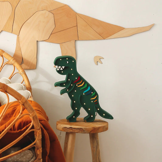 Little Lights Lamp - T-Rex Dino - Rainbow Green