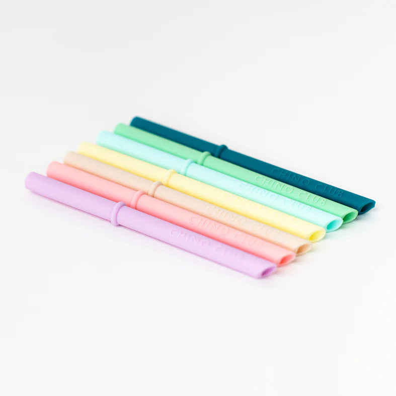 Baby Chino Silicone Straws - Various Colours - NEW!!