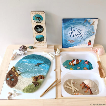 Small Sea, Beach and Rockpool Felt Play Mat Playscape