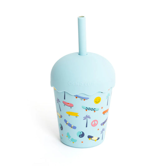 Smoothie Cup and Straw 200mls - Skate Blue